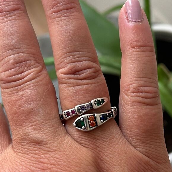 The Multi-Colored Serpent Ring in 925 silver - Picture 10 of 12